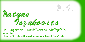 matyas iszakovits business card